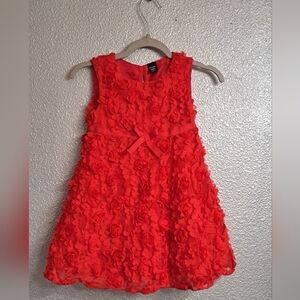 Gap Girl's Red Rosette Formal Dress  Size Toddler 3yrs